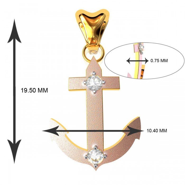 Anchor American Diamond Pendant