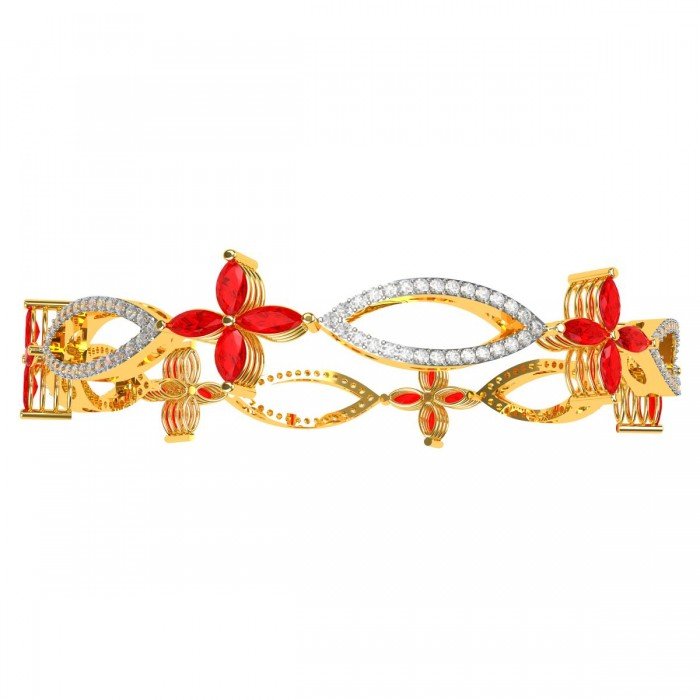 Ruby Marquise Diamond Round Fashion Bangle