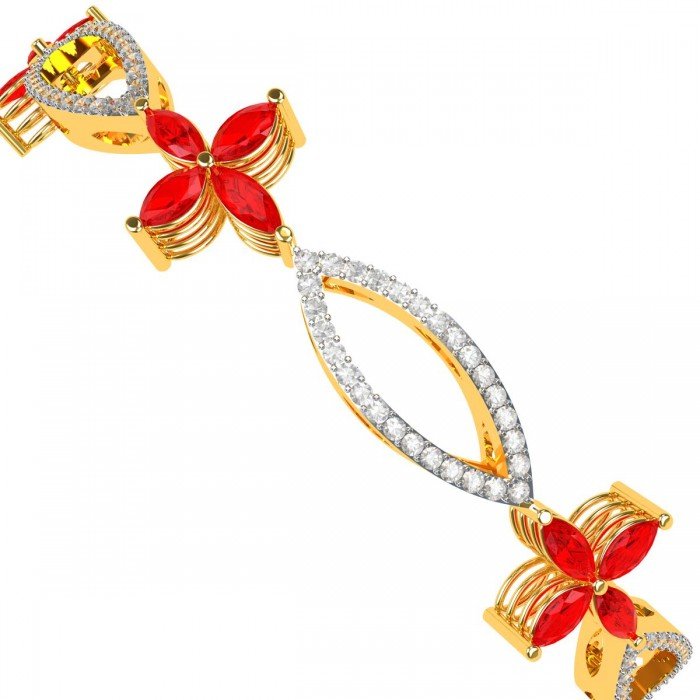 Ruby Marquise Diamond Round Fashion Bangle