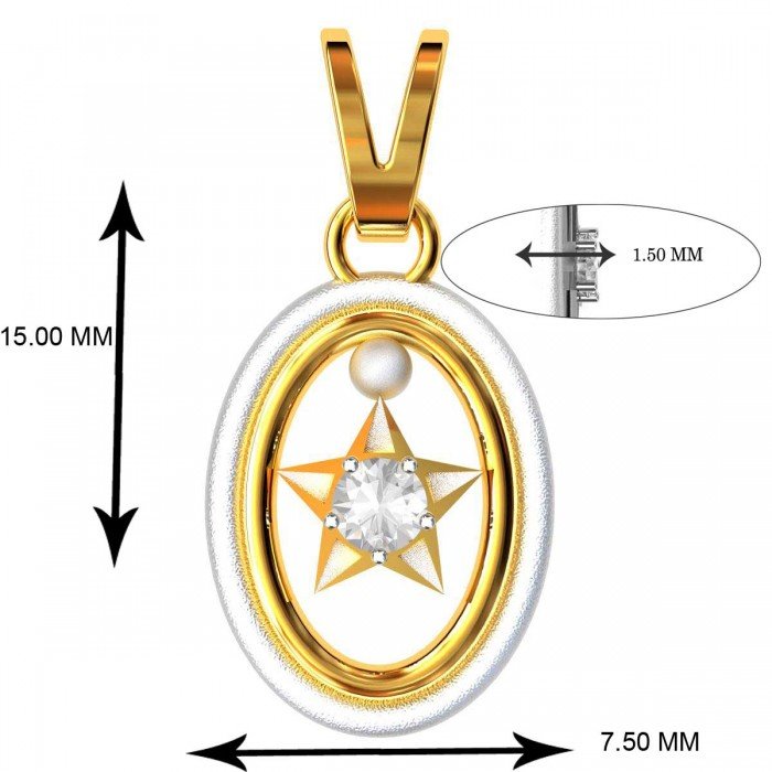 Oval Shape Star Pendant