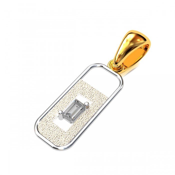 Fashion American Diamond Baguette Pendant