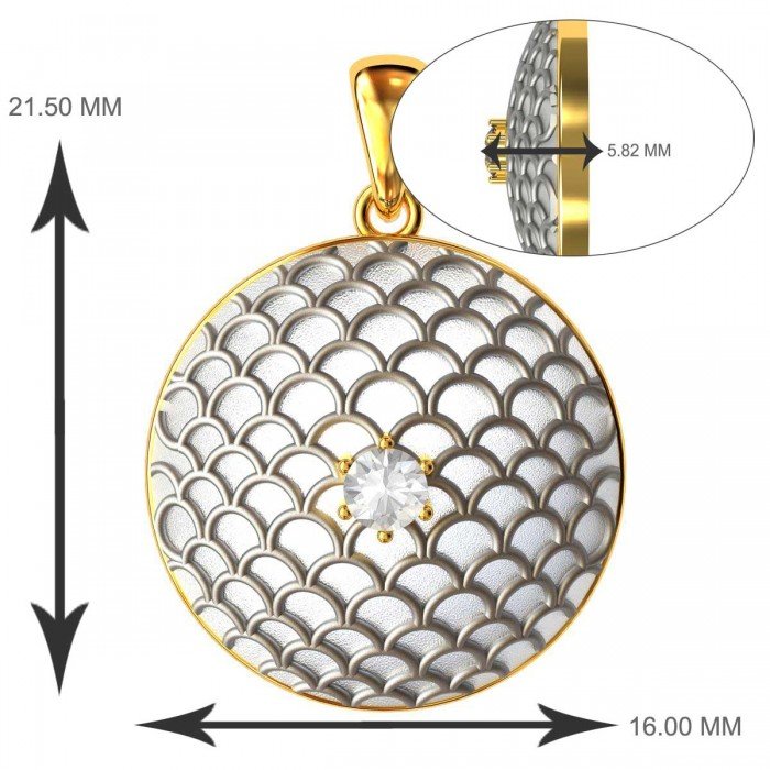 American Diamond Round Pendant