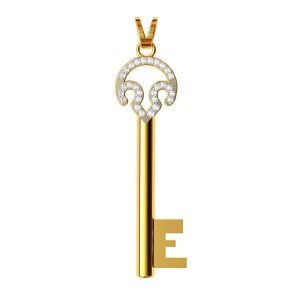 American Diamond Key Pendant