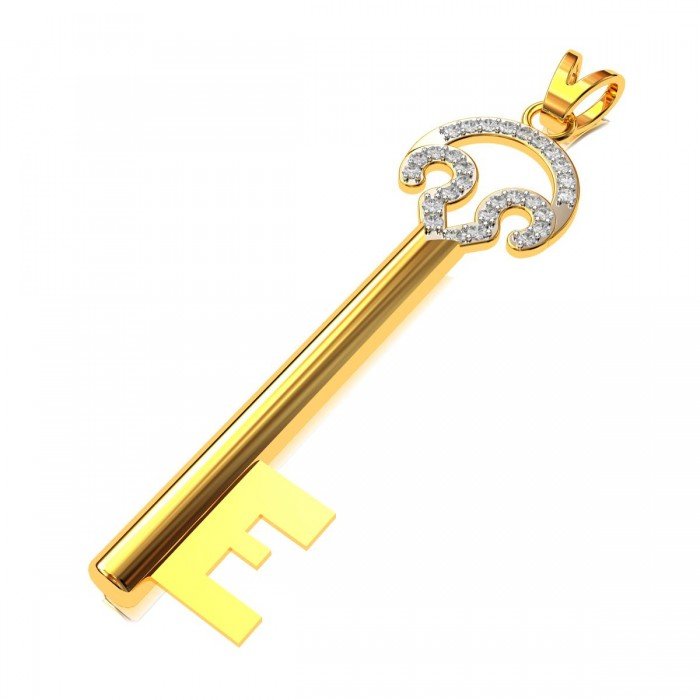 American Diamond Key Pendant