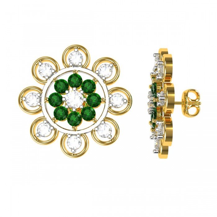 Emerald American Diamond Earring