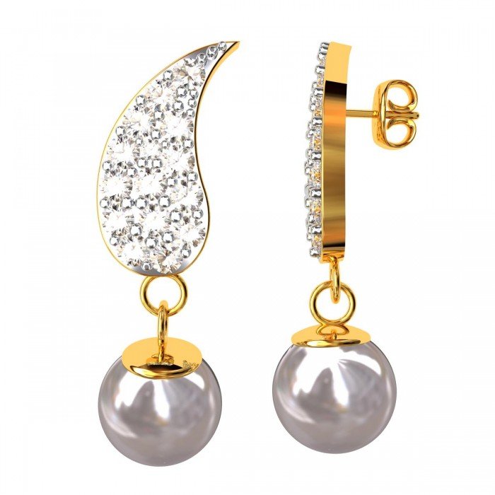 Pearl American Diamond Earring