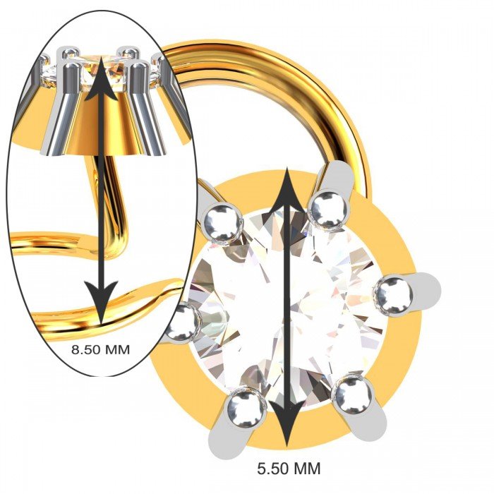 Solitaire American Diamond Nose Pin