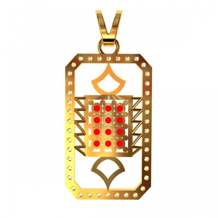 Ruby American Diamond Men Pendant