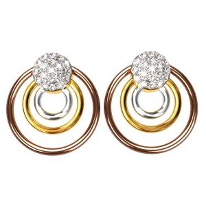 Tri-Color American Diamond Earring