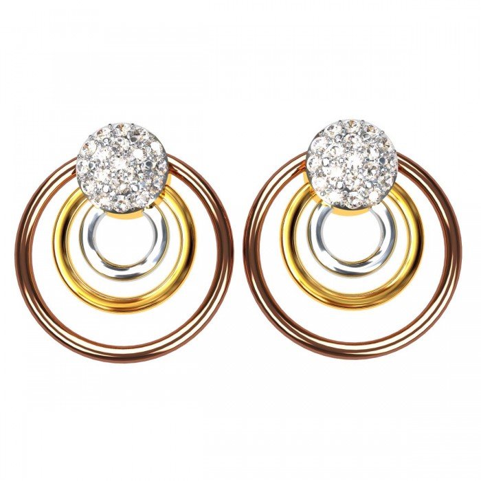 Tri-Color American Diamond Earring