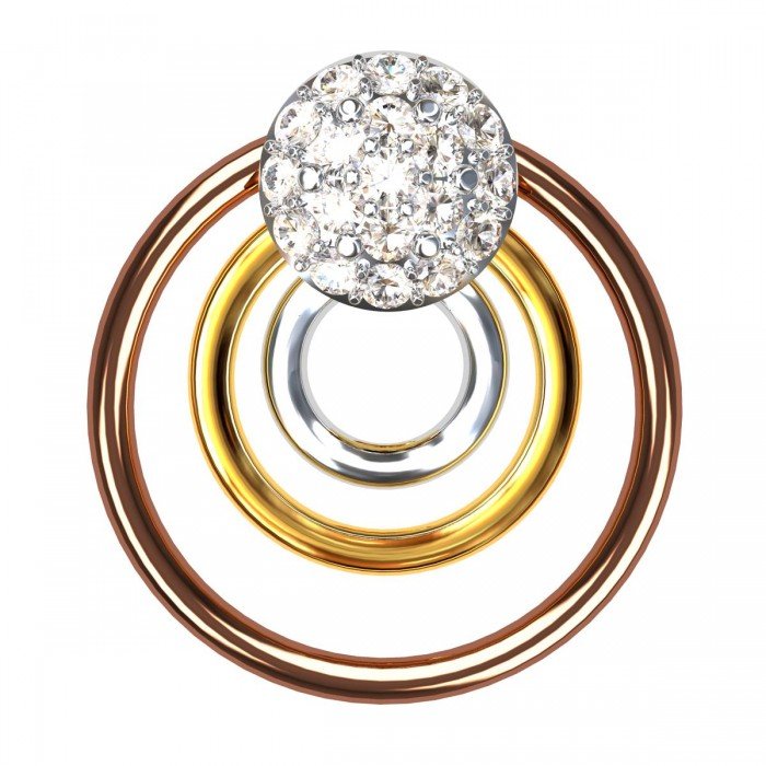 Tri-Color American Diamond Earring