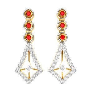 Ruby American Diamond Earrings