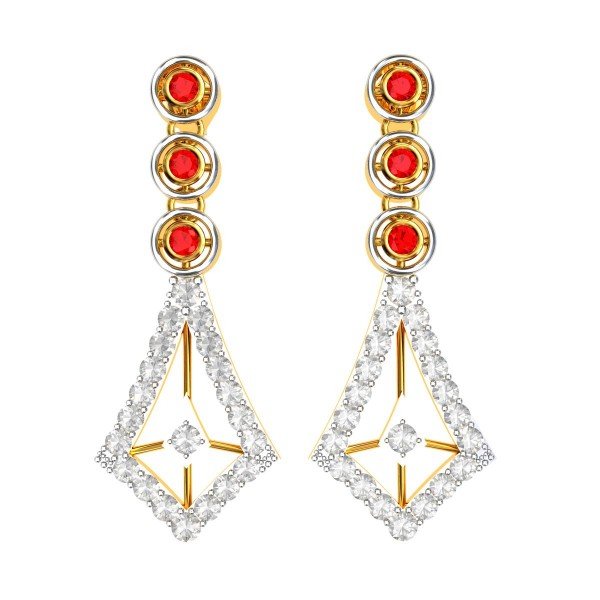 Ruby American Diamond Earrings Ruby American Diamond Earrings