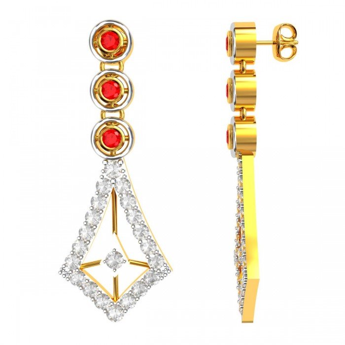 Ruby American Diamond Earrings