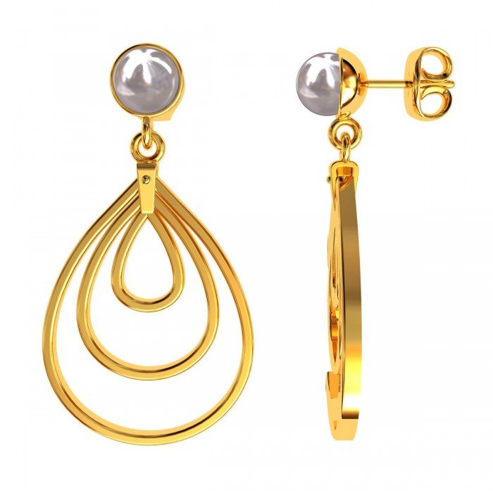 Gold Pearl Earring