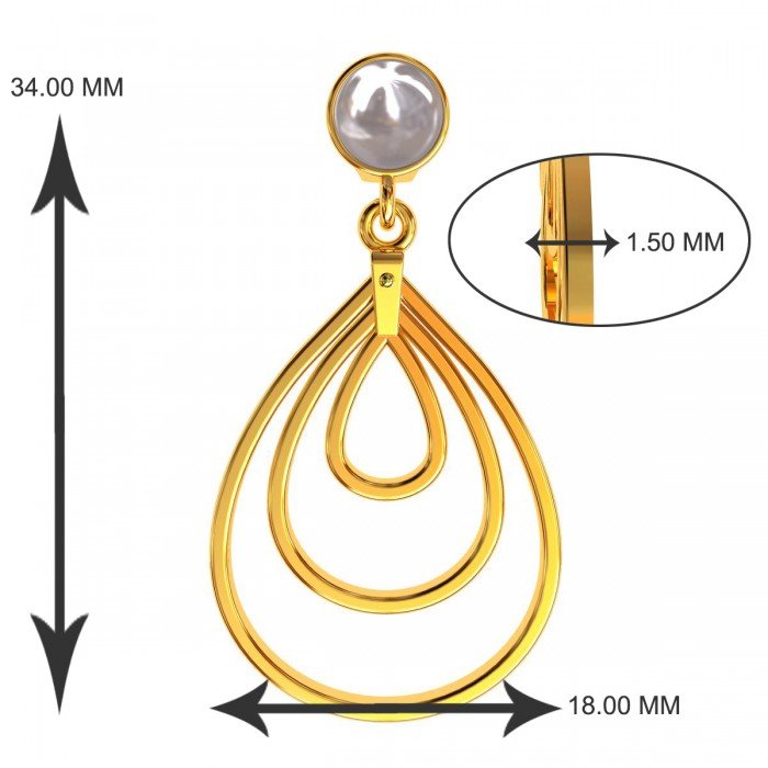 Gold Pearl Earring