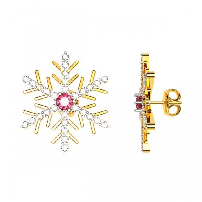 American Diamond Tourmaline Round Earring