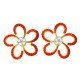 Ruby American Diamond Flower Earring