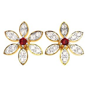 Ruby American Diamond Marquise Shaped Earring