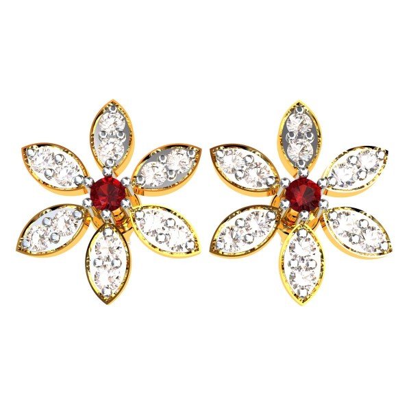 Ruby American Diamond Marquise Shaped Earring Ruby American Diamond Marquise Shaped Earring