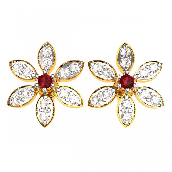 Ruby American Diamond Marquise Shaped Earring