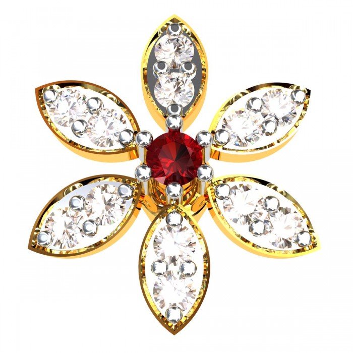 Ruby American Diamond Marquise Shaped Earring