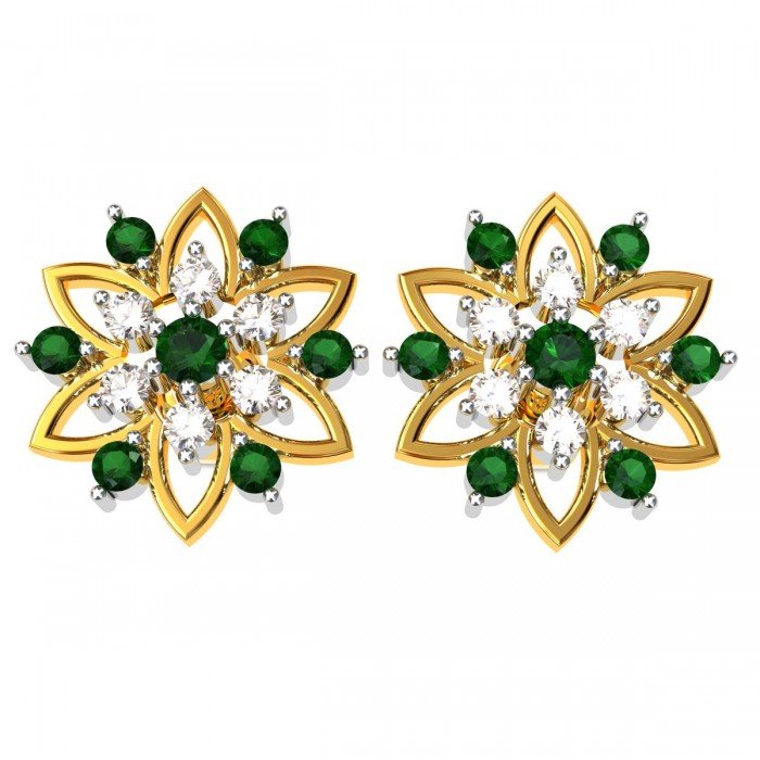 Emerald American Diamond Earrings