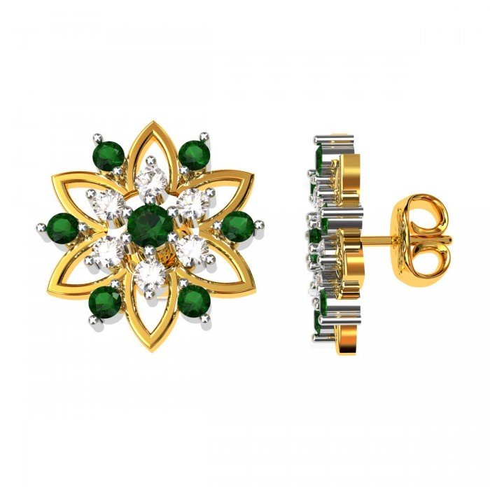 Emerald American Diamond Earrings