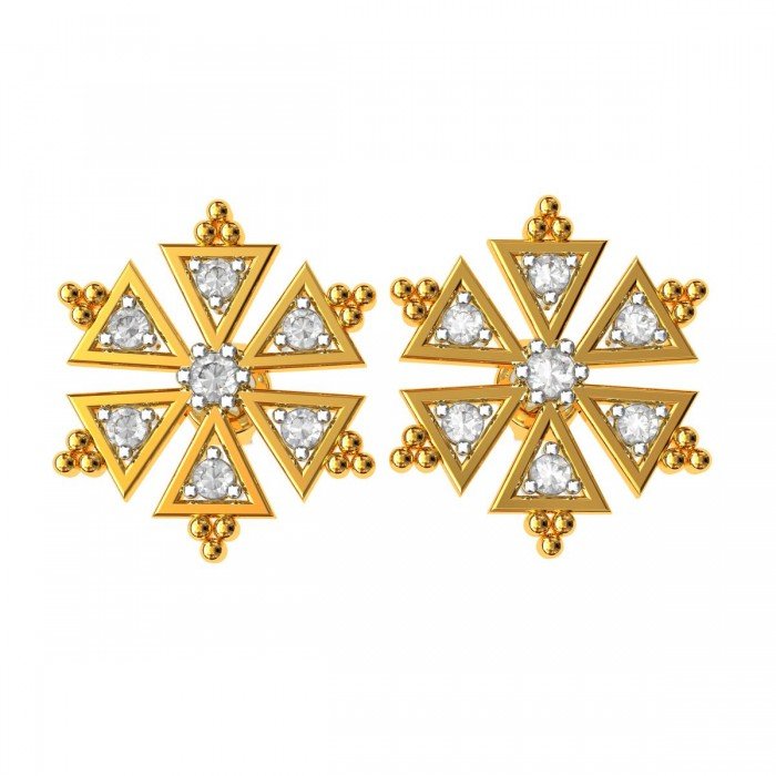 Gold American Diamond Stud Earring