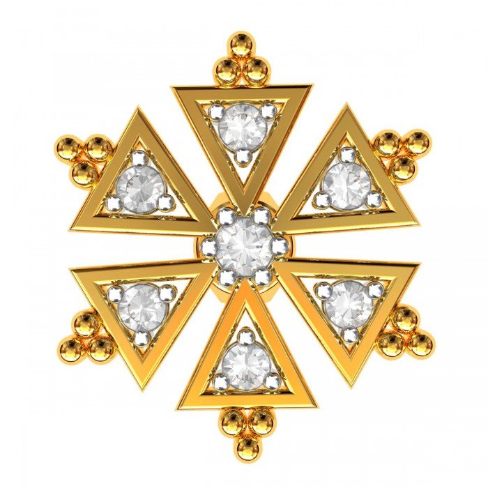 Gold American Diamond Stud Earring