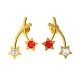 Stud American Diamond Ruby Earring