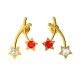 Stud American Diamond Ruby Earring