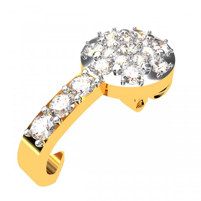 Yellow Gold And American Diamond Hoop Earrings