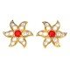 Ruby American Diamond Carry Shaped Earring