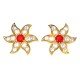 Ruby American Diamond Carry Shaped Earring