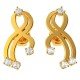 Round American Diamond Earrings Gold