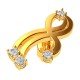 Round American Diamond Earrings Gold