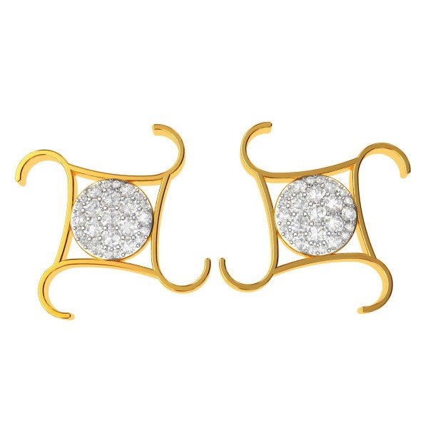 Gold Square American Diamond Earring Gold Square American Diamond Earring