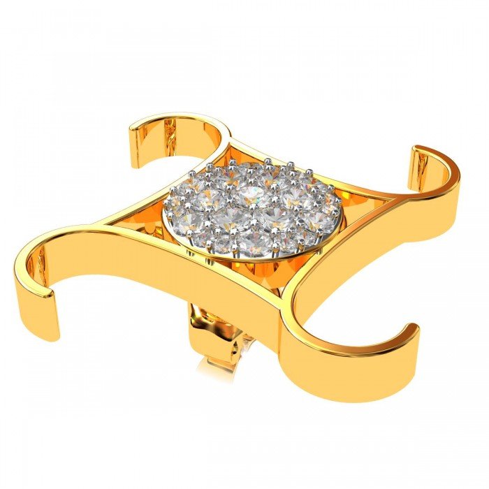 Gold Square American Diamond Earring
