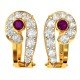 Amethyst American Diamond Hoop Earring