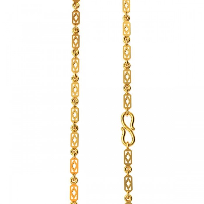 Flat Gold Jali Chain