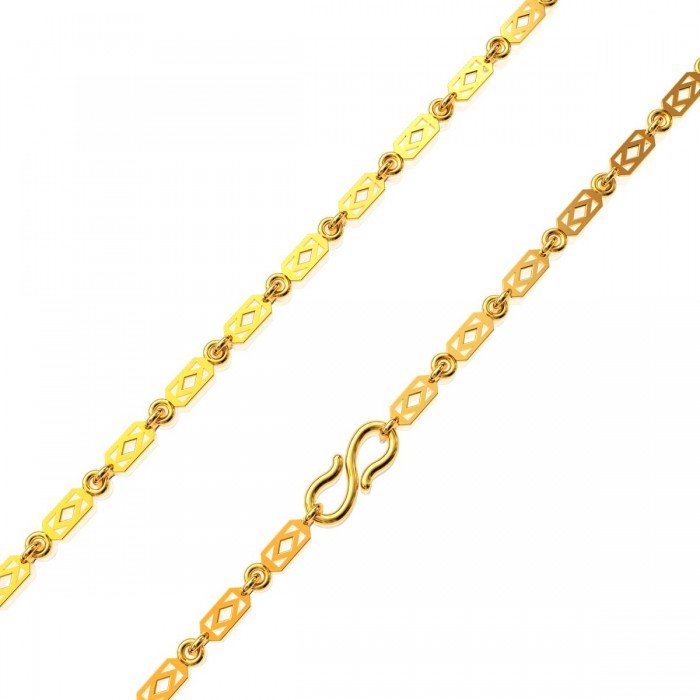 Flat Gold Jali Chain