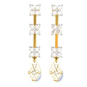 American Diamond Earrings in Gold