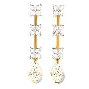 American Diamond Earrings in Gold