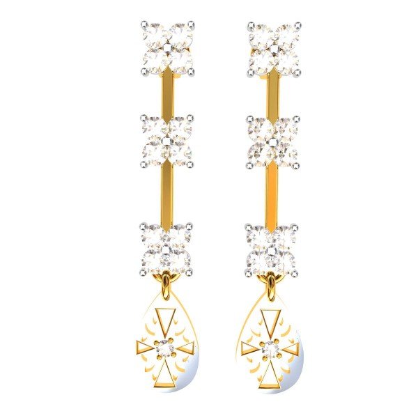 American Diamond Earrings in Gold American Diamond Earrings in Gold