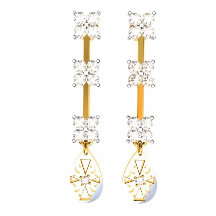 American Diamond Earrings in Gold