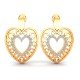 American Diamond Heart Earrings Yellow Gold