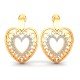 American Diamond Heart Earrings Yellow Gold