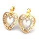 American Diamond Heart Earrings Yellow Gold