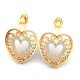 American Diamond Heart Earrings Yellow Gold